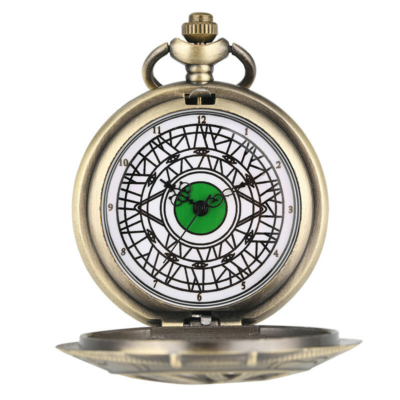 Klasyczny wydrążony kształt oka mężczyźni kobiety kwarcowy zegarek kieszonkowy naszyjnik łańcuszek do swetra FOB zegar Retro zegar antyczny prezent reloj