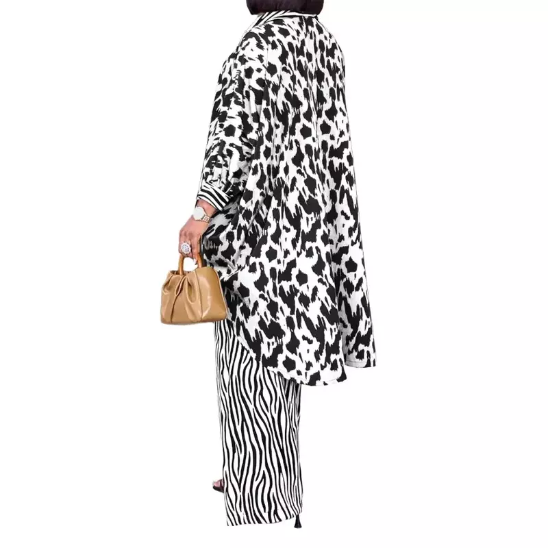 Pantalones Dashiki con abrigo largo para mujer, traje de 2 piezas, Moda Africana, 6 tamaños, nuevo