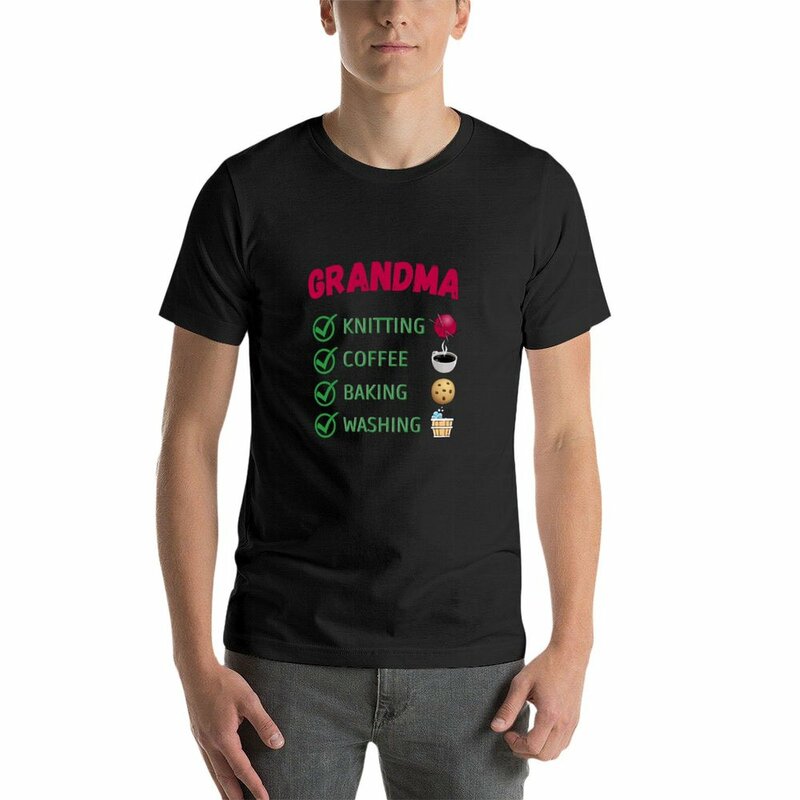 Just a Normal Grandma Checklist T-Shirt letnie topy zwykłe ubrania męskie