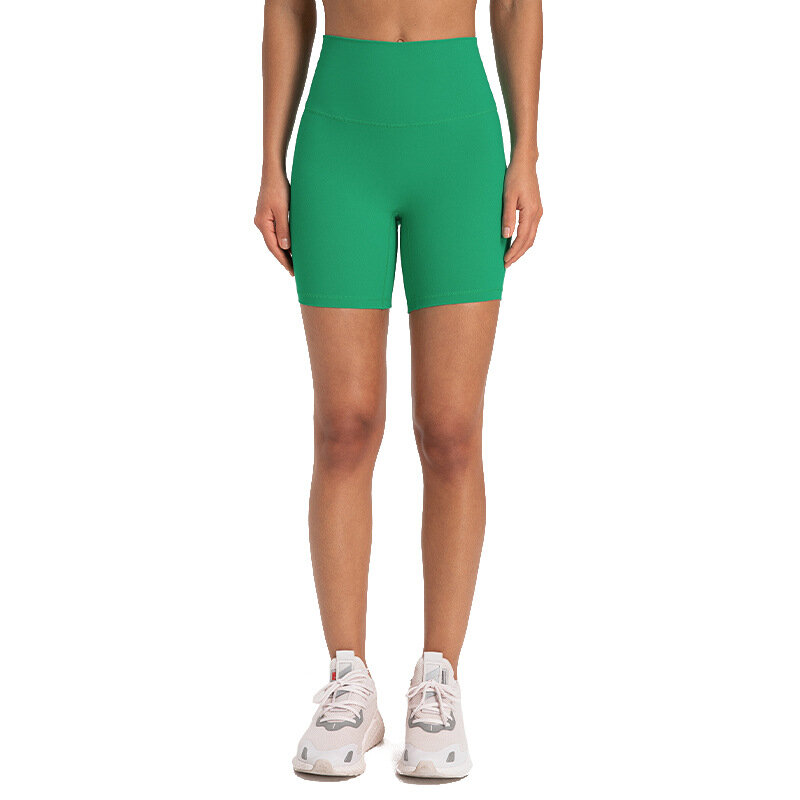 Celana pendek olahraga tali bebas malu, celana pendek telanjang untuk wanita pinggang tinggi, celana Yoga kebugaran lari.