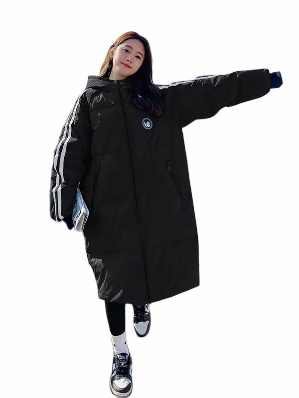 Winter Daunen jacke Frauen koreanischen mittellangen Mantel Frauen Kleidung verdicken warme Mäntel und Jacken für Frauen lose Kapuze Parka Femme