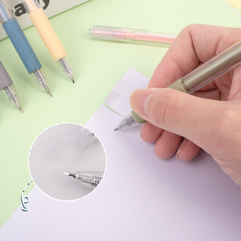 Eenvoudige Druk Mes Pennen Art Utility Mes Pen Papier Snijgereedschap Scrapbooking Sticker Cutter Express Doos Mes Diy Craft Leveranties