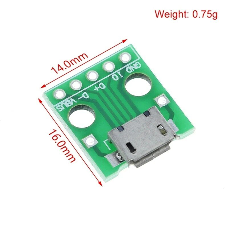 MICRO USB a Dip femmina tipo B Mike 5P SMD a spina diretta scheda adattatore testa femmina saldata