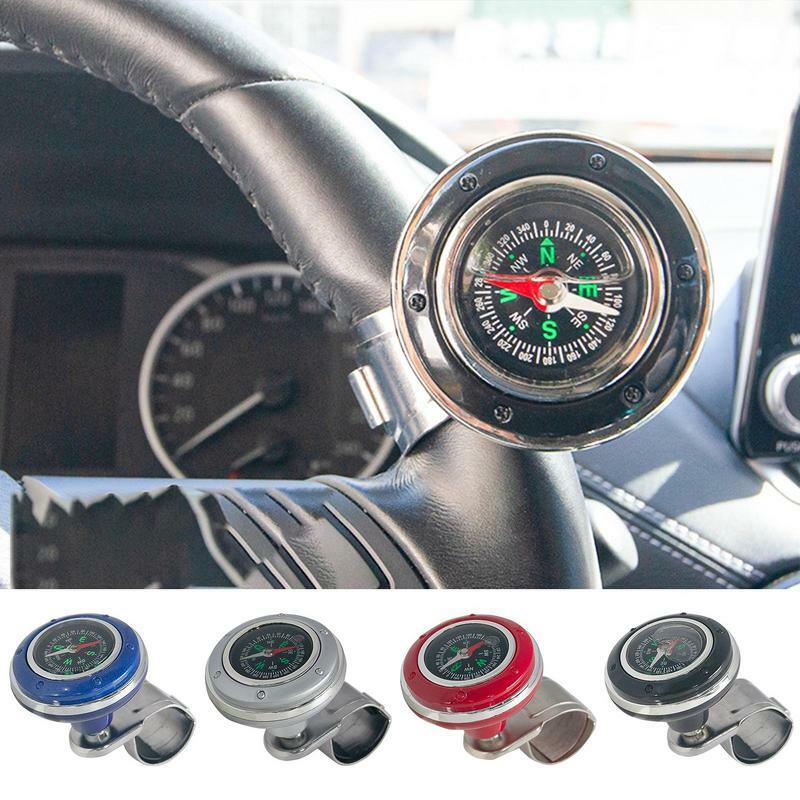 Botão giratório de volante com bússola, Universal, Rotação de 360 graus, Power Handle Ball, Booster para carro, veículo, Auto