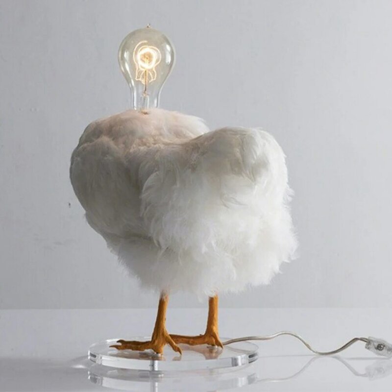 Lampu ayam Taxidermy, 1 buah simulasi kreatif ayam Petal hewan ayam telur lampu rumah liburan pesta hadiah