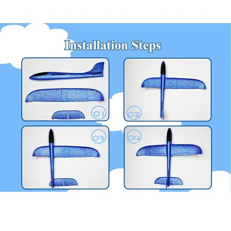 Large Foam Plane Glider Hand Throw Airplane Inertial EPP Bubble Planes Outdoor Launch Kids Toys for Children Boys Gift
