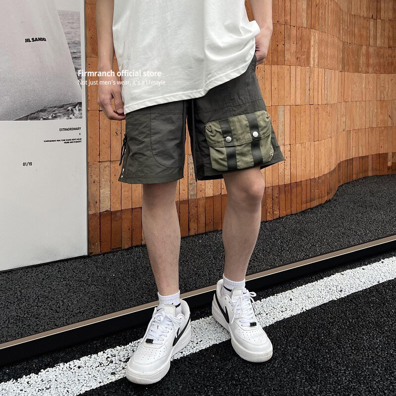 Firmranch Hoge Kwaliteit Archief Mode Splicing Baggy Cargo Shorts Voor Heren Dames Casual Streetwear Vijfde Broek Zomer Lente