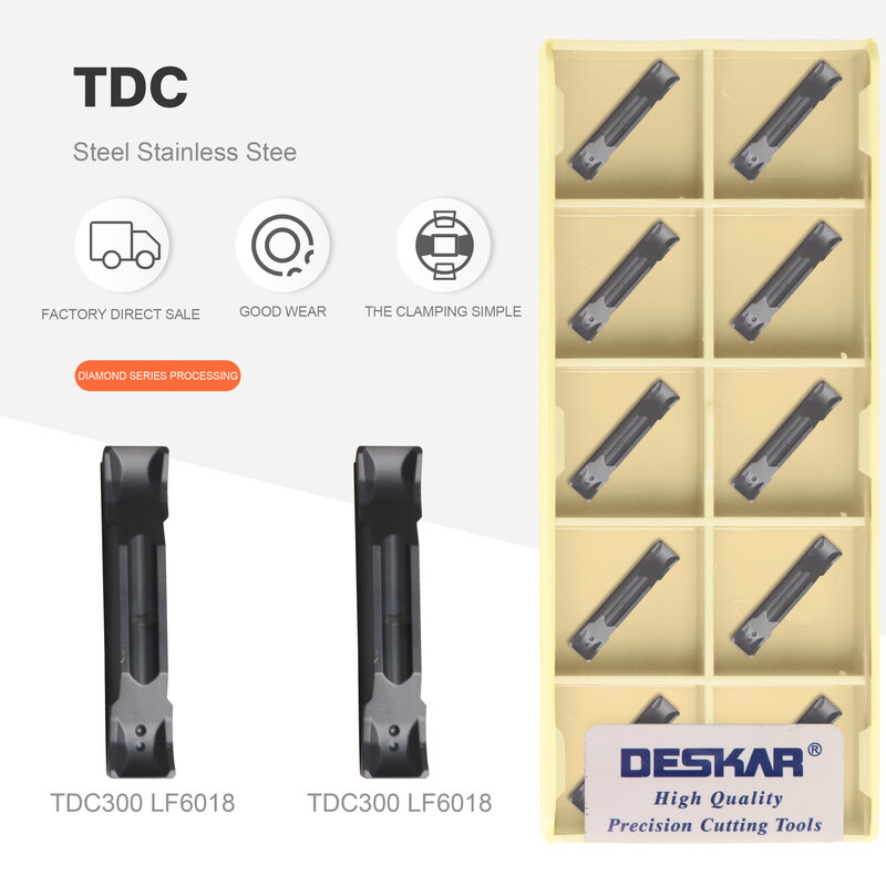 DESKAR % 100 TDC200 TDC300 TDC400 LF6018 2.0mm 3.0mm 4.0mm 초경 인서트 CNC 선반 슬롯 인서트 용 슬롯 인서트