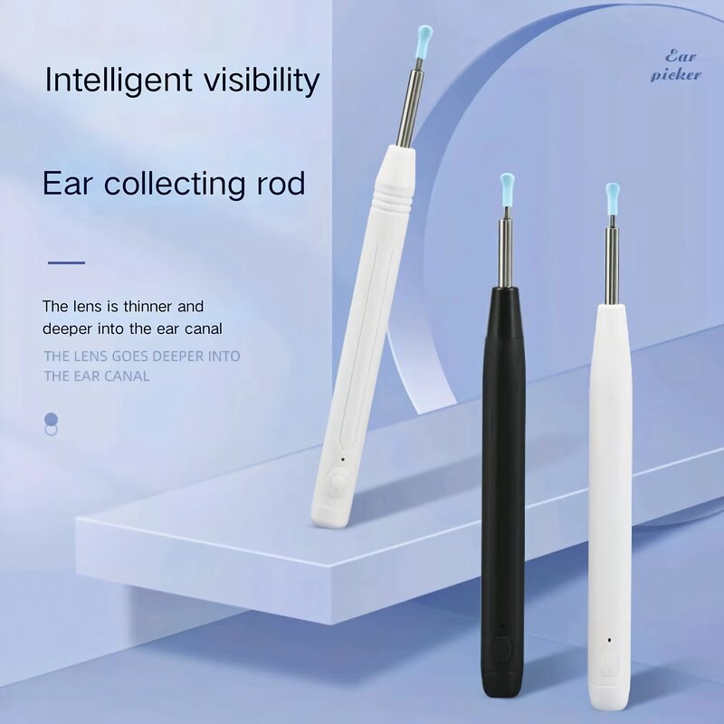 YAKISON otoskop do czyszczenia uszu wysokiej precyzji wosku z uszu narzędzie do usuwania z kamerą LED światła bezprzewodowy otoskop inteligentny zestaw czyszczenie uszu