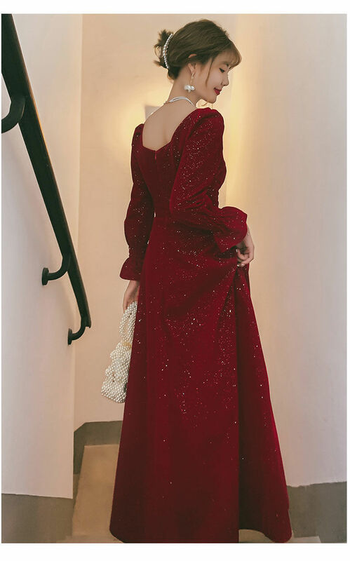 فستان توست أحمر للعروس ، ربيع جديد ، يمكن استخدامه في حفلات الزفاف الصغيرة وفساتين عتبة الباب