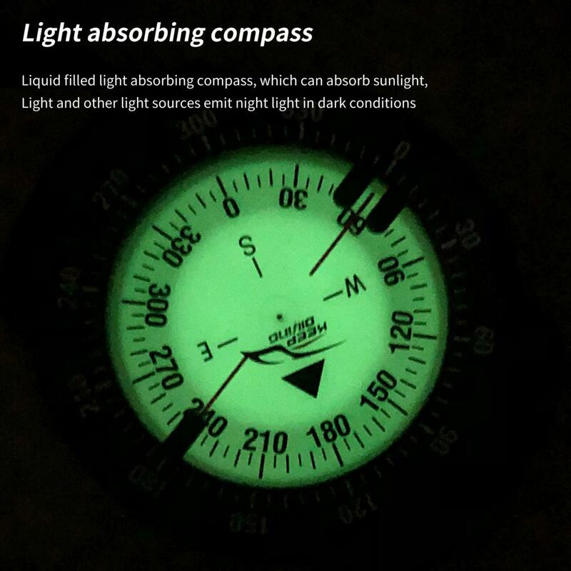 CP-992 Portable Diving Navigation Compass Triangle Pointer Convenient Reading Compact Reliable Waterproof Compass for Deepwater