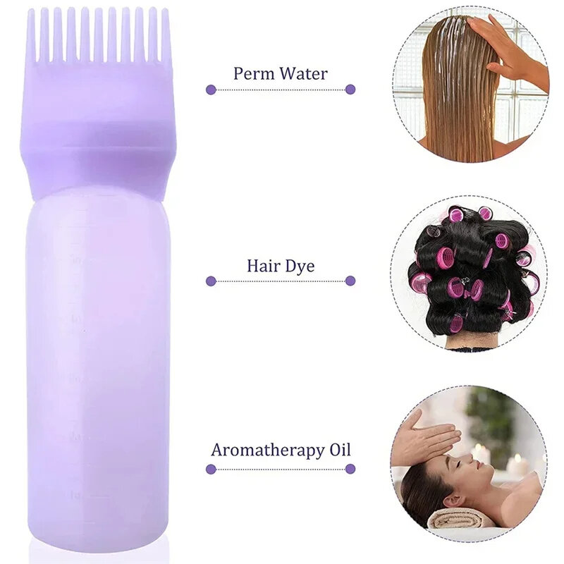 3 Colors Hair Dye Applicator Brush Bottles Dyeing Shampoo Bottle Oil Comb Hair Dye Bottle Applicator Hair Coloring Styling Tool
