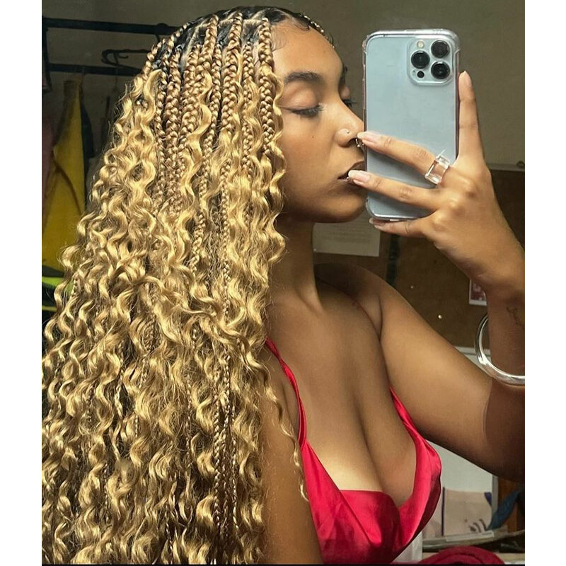 Rambut gelombang dalam pemanjangan massal rambut manusia Virgin #27 rambut kepang keriting jumlah besar tidak ada sambungan rambut alami untuk mengepang
