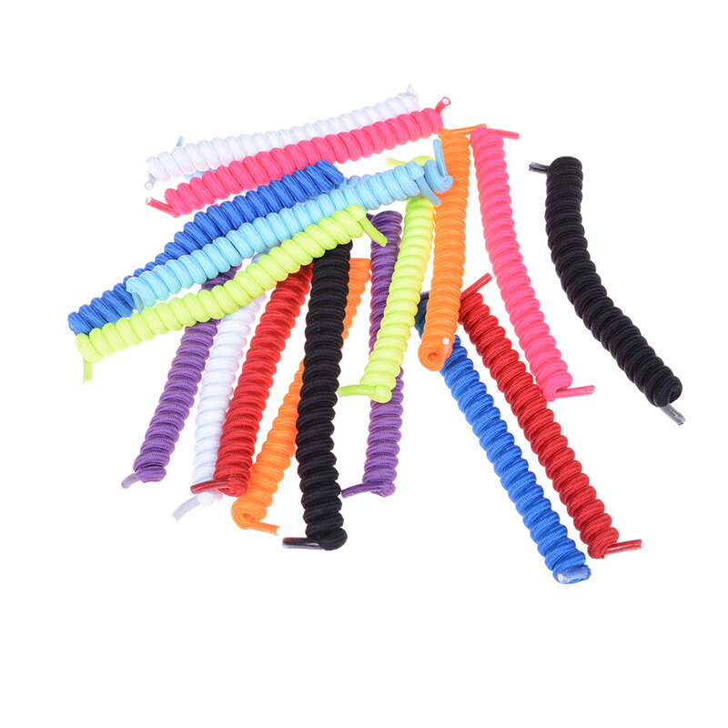 Cadarços elásticos encaracolados para crianças e adultos, sem gravata, cadarços infantis coloridos, melhor dos esportes, 1 par