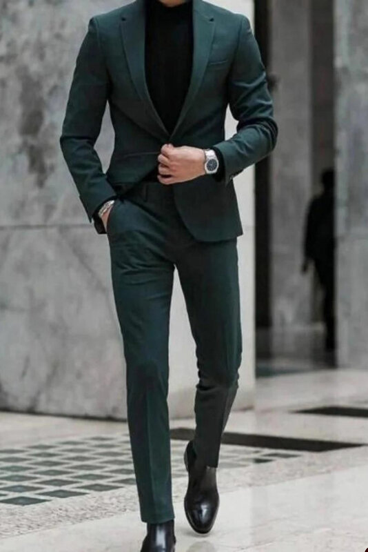 Setelan 2 potong untuk pria santai mode 2023 setelan pernikahan jaket celana panjang mantel untuk pria ketat sesuai pesanan