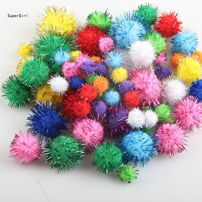 100 pezzi orpelli pompon forma imbottita mini applique per capelli per cappello plastica fai da te forniture per cucire toppe