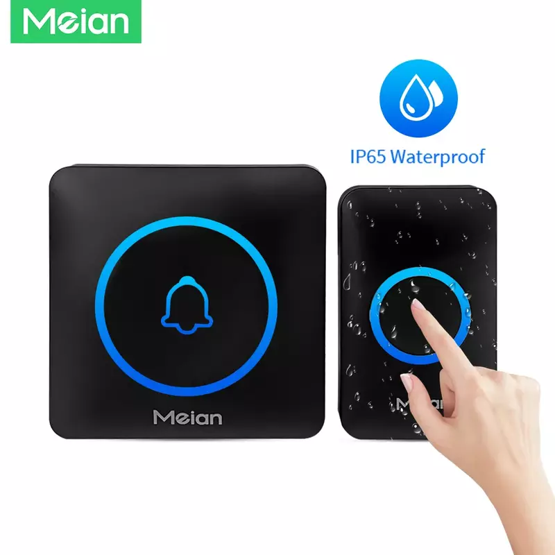 Meian-Smart Home Doorbell, campainha ao ar livre sem fio, IP65 impermeável Door Bell, alarme de segurança inteligente, 60 Songs