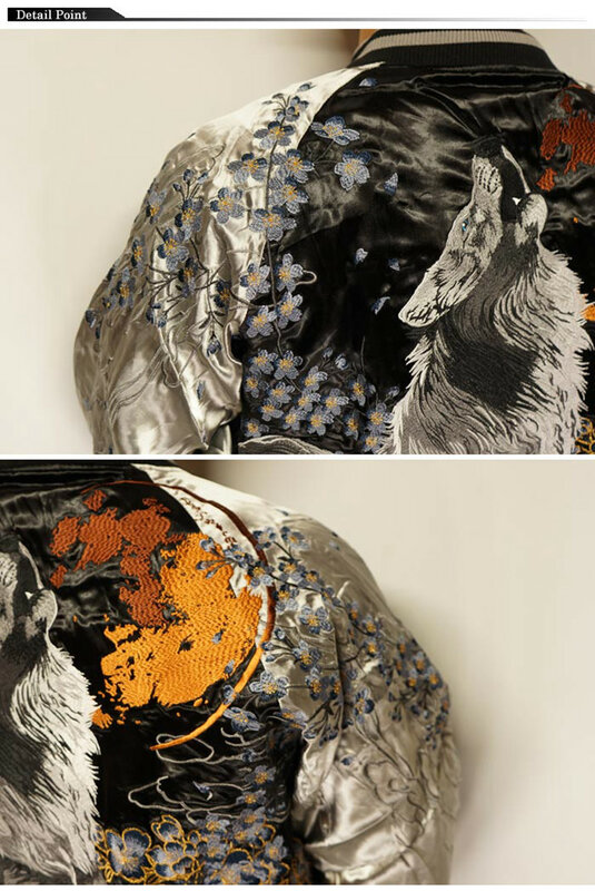 Jaqueta bordada Yokosuka para homens e mulheres, colarinho de beisebol dupla face, jaquetas japonesas bombardeiras, tamanho grande, primavera e outono, 2023