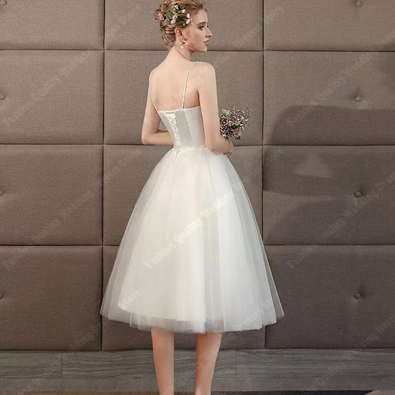 جراس-فساتين زفاف قصيرة نسائية ، تول كلاسيكي ، فساتين زفاف على شكل حرف A ، تصميم من القماش اللامع ، فستان أميرة ،!
