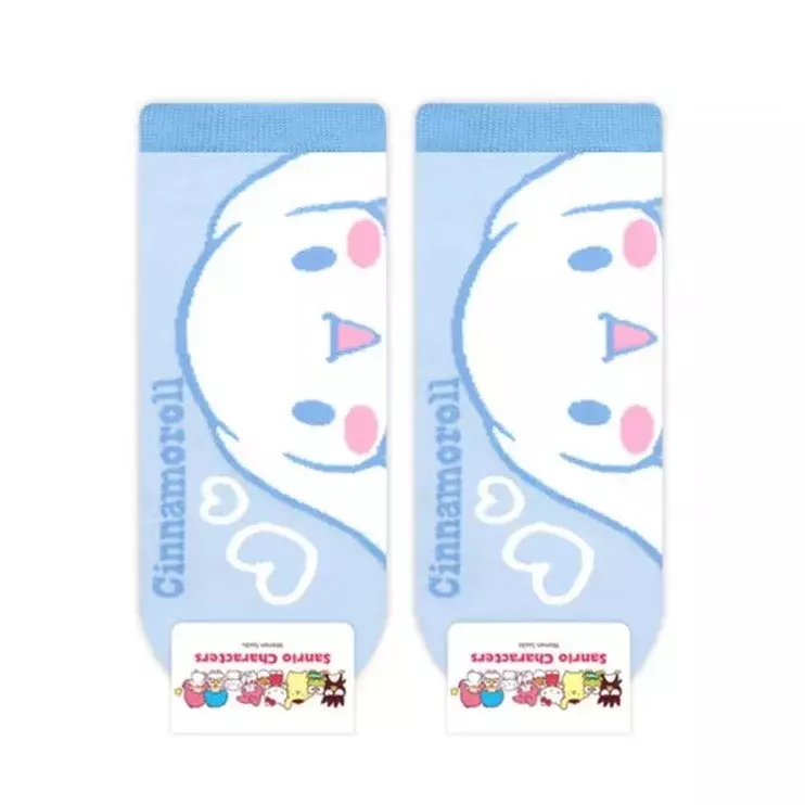 Женские носки, Мультяшные кавайные носки Sanrio с рисунком, хлопковые мягкие разноцветные Носки с рисунком в виде мелодии, подарок для девочек