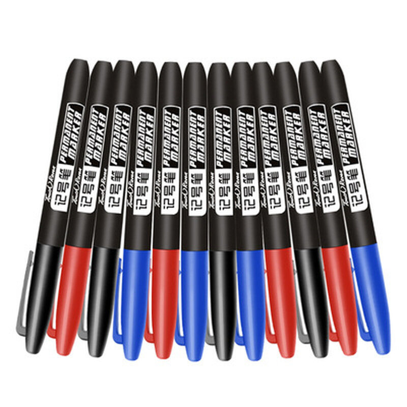 ปากกามาร์กเกอร์มาร์กเกอร์50ชิ้น/เซ็ตกันน้ำปลายปากกาบางสีดำสีน้ำเงินสีแดง1.5มม. สำหรับใช้กับกระจกหนังไม้เหล็ก