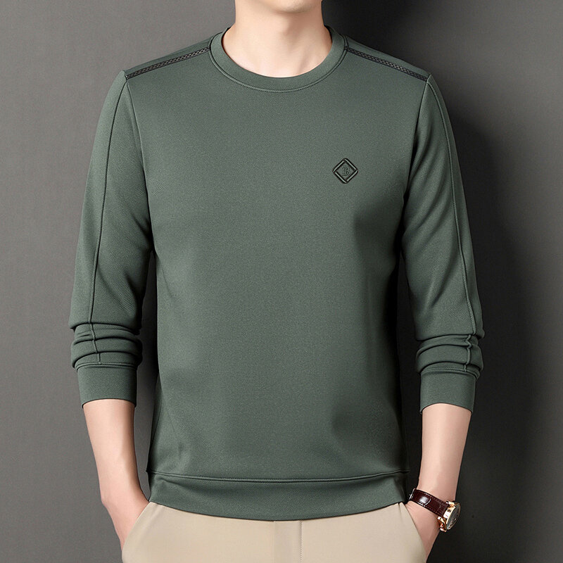 Men's Loose Casual Warm Round Neck Winter Outfit with Plush and Thickened Wool Sweater