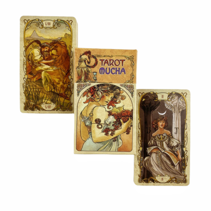Cartas de Tarot Mucha A 78 oráculo, edición de adivinación, visión en inglés, juegos de Borad