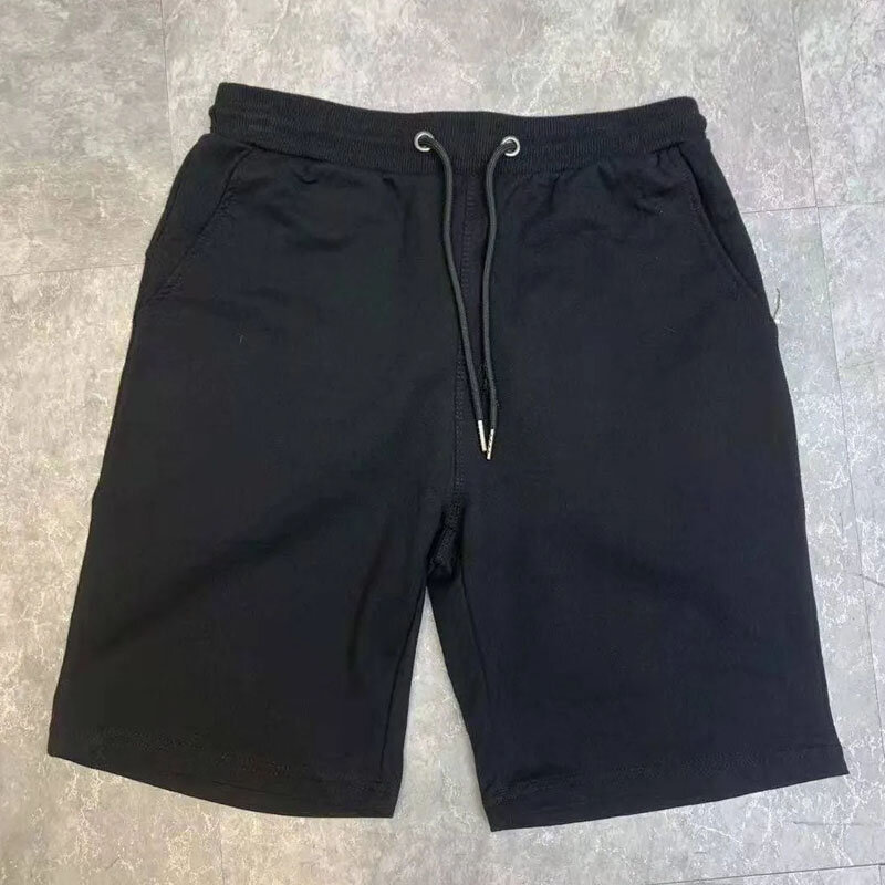 Pantalones cortos de algodón 100 para hombre, Shorts informales de 40-100% KG, con cordón en la cintura, en negro, blanco, amarillo y rosa, y 5XL 4XL, novedad de verano