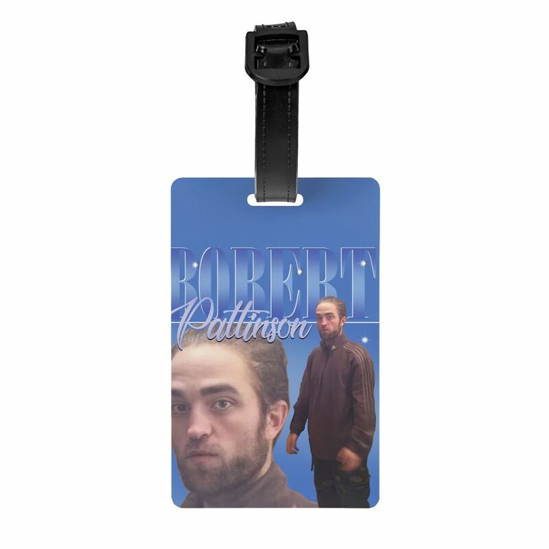 Custom lucu Robert Pattinson berdiri Meme Tag perlindungan privasi Rob bagasi Tag label tas perjalanan koper