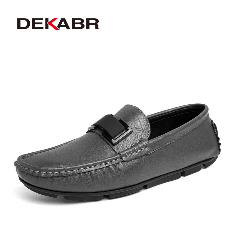 DEKABR Fashion Casual Driving Genuine Leather Wear-resistant High Quality Shoes Flats Anti-skid Doudou Trendy Men Shoes