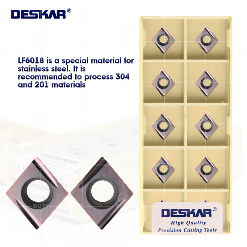 DESKAR 100% оригинальный Φ LF6018 CCGT09T304R-U LF6018 CNC токарный станок Инструменты Токарные Вставки для деталей из нержавеющей стали