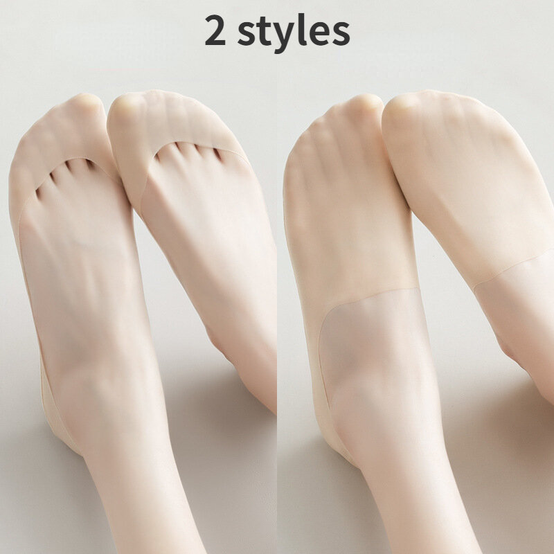 Invisible Silicone Anti-slip No Show Socks Summer Ultra-thin Breathable Sock Slippers Solid Color Ice Silk Low Cut Boat Socks