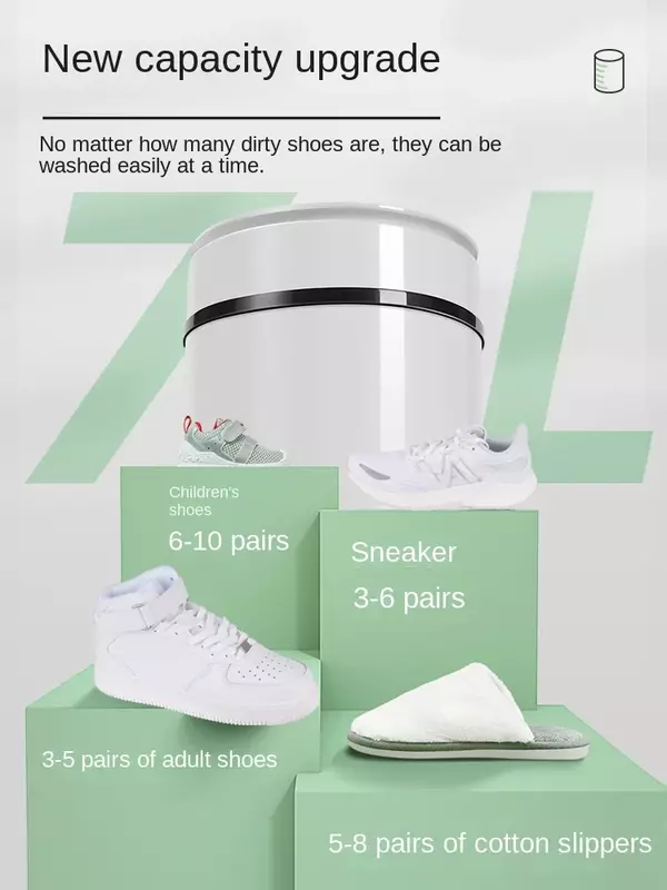 Lavadora de zapatos de tamaño pequeño de 220V, cepillo automático completo, Combo de secado de zapatos para uso doméstico, lavado de zapatos, calcetines y ropa