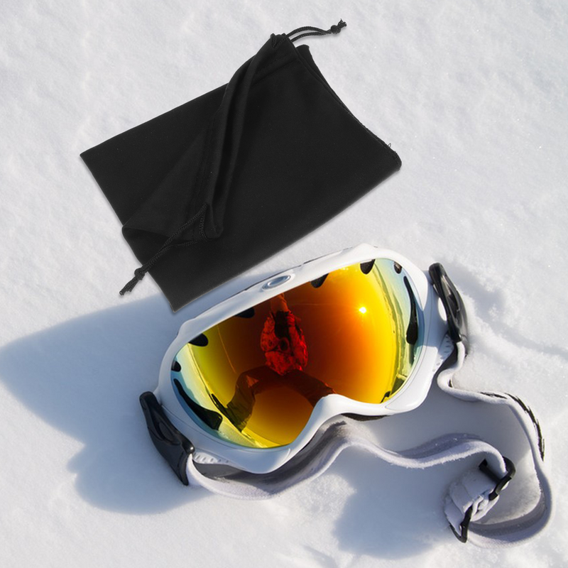 Kantong kacamata Ski tempat penyimpanan casing kacamata hitam salju serut Microfiber lengan