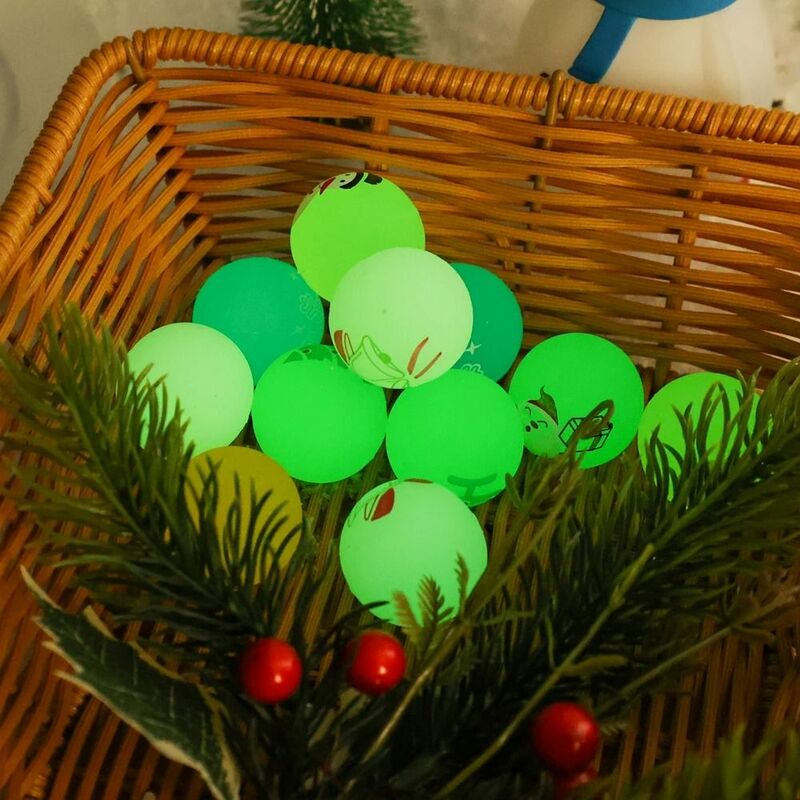 10pcs Christmas Glow-in-the-dark Elastic Ball Toys Rubber Solid Jumping Ball Kids Toys Christmas Theme Decorative Props Gifts