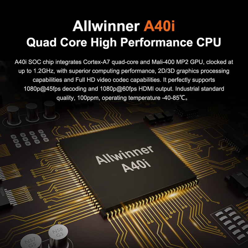 Android Allwinner A40i Arm Quad Core Mali-T864 Gpu 6 Usb Wifi Bt Ondersteuning Pcie 4G Module Voor Industriële Computer Self-Service