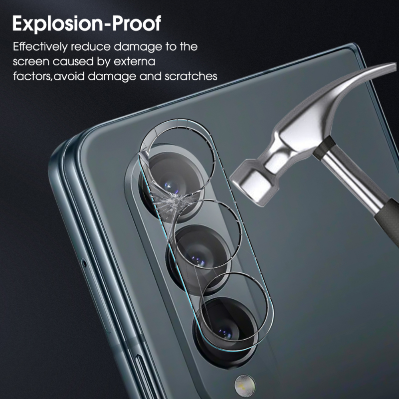 Filme de lente de câmera de vidro temperado, Protetor anti-risco para Samsung Galaxy Z Fold 5, Filme da câmera traseira