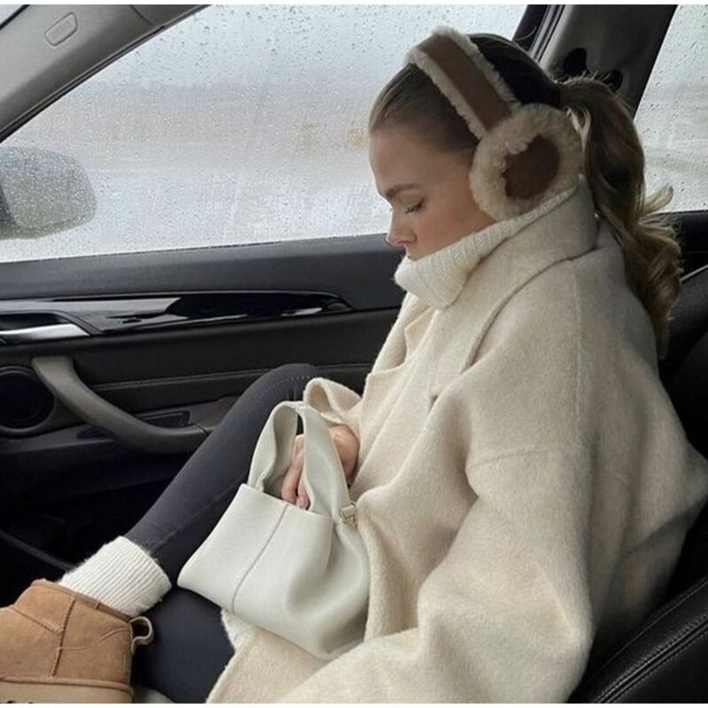 Penutup telinga mewah, penutup telinga hangat dapat dilipat untuk wanita pria musim dingin, penutup telinga hangat luar ruangan, perlindungan dingin, penutup telinga modis