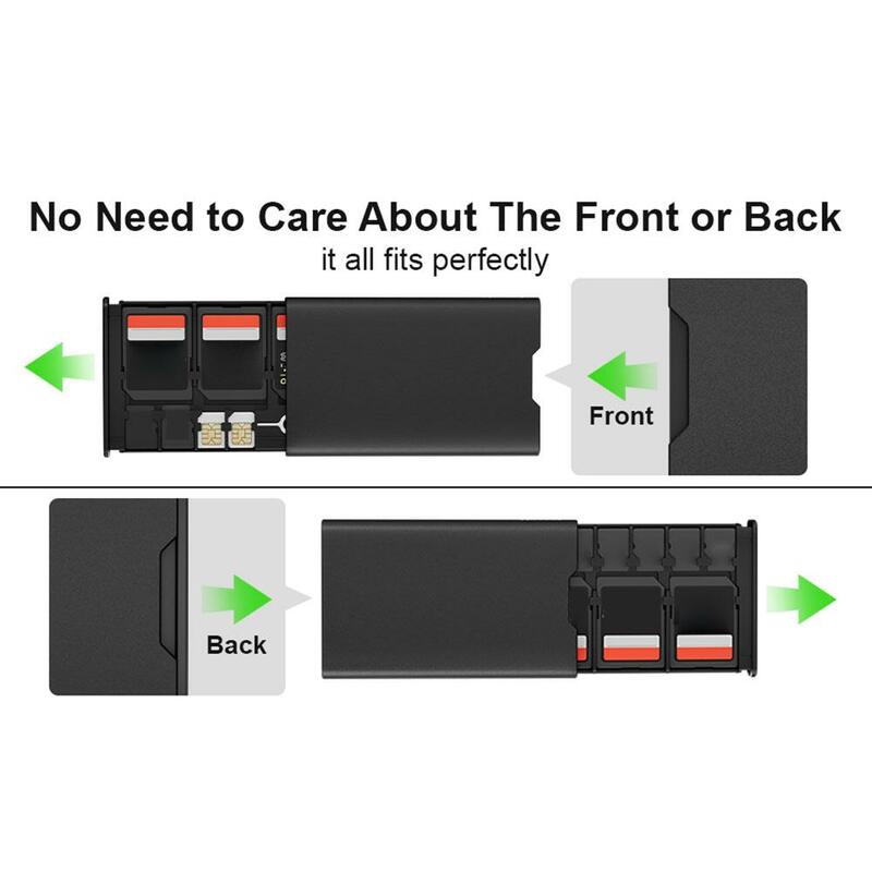 BUDI-Boîte de rangement portable anti-rayures pour 6 cartes SD/Micro SDHC/Micro SDXC TF 8, support de protection