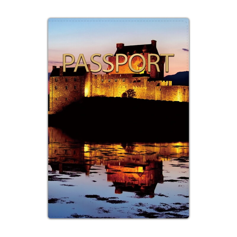 Impermeável Passaporte Protector Capa, titular do cartão de identificação, seguro PU Leather Case, Vista Padrão, Capas impermeáveis