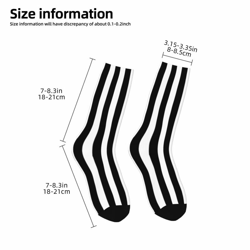 Zwart En Wit Verticale Strepen Sokken Harajuku Hoge Kwaliteit Kousen Hele Seizoen Lange Sokken Accessoires Voor Man 'S Vrouw Geschenken