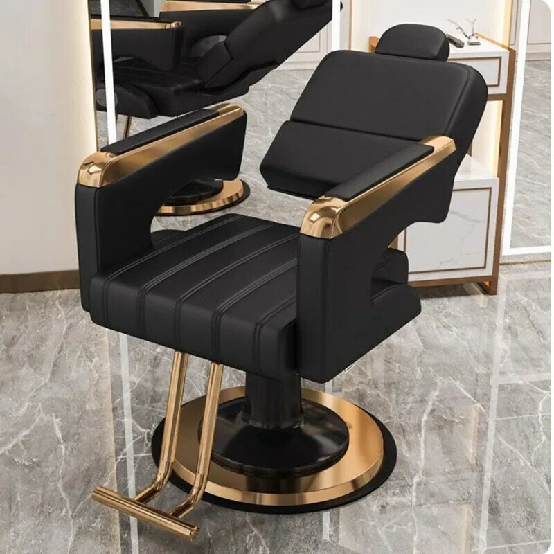 Cadeira De Barbeiro Reclinável Portátil, Giratória De Salão De Beleza, Luxo projetado móveis
