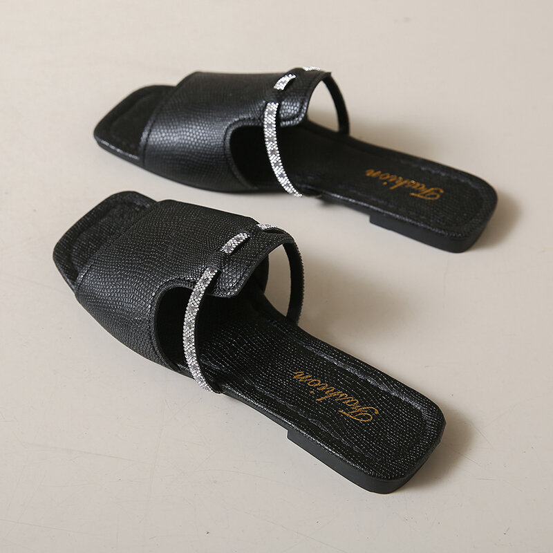 DOGHC-Zapatillas de playa antideslizantes para mujer, zapatillas de alta calidad con punta abierta, Color sólido, fondo plano, 2024