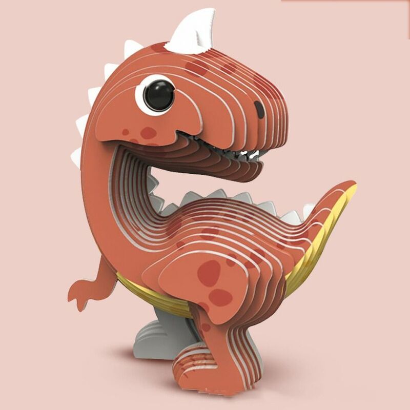 3D Paper Puzzle Animal Model Toy Boxed Dinosaur Giraffe Hippo Shark Spelling Funny Puzzle Fine Movement Training Educational Toy