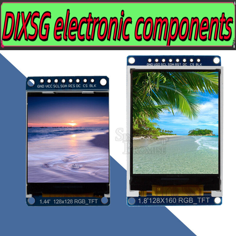 DIXSG-Placa de módulo de pantalla LCD IPS TFT a todo Color, serie 3,3 V, 1,44, 1,8 pulgadas, 128x128, 128x160, 65K SPI, reemplazo OLED ST7735