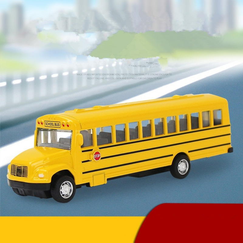 لعبة حافلة مدرسية مصنوعة من خليط معدني للأطفال ، نموذج مركبة جمود ، سيارة قابلة للسحب ، ألعاب تعليمية للأطفال ، هدية للأولاد ، 1:64