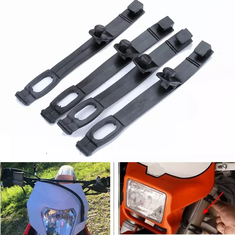4pcs Rubber Straps Headlight Fix Brackets Rubber Accessories Bike Strap Black Straps Brackets Universal Equipment