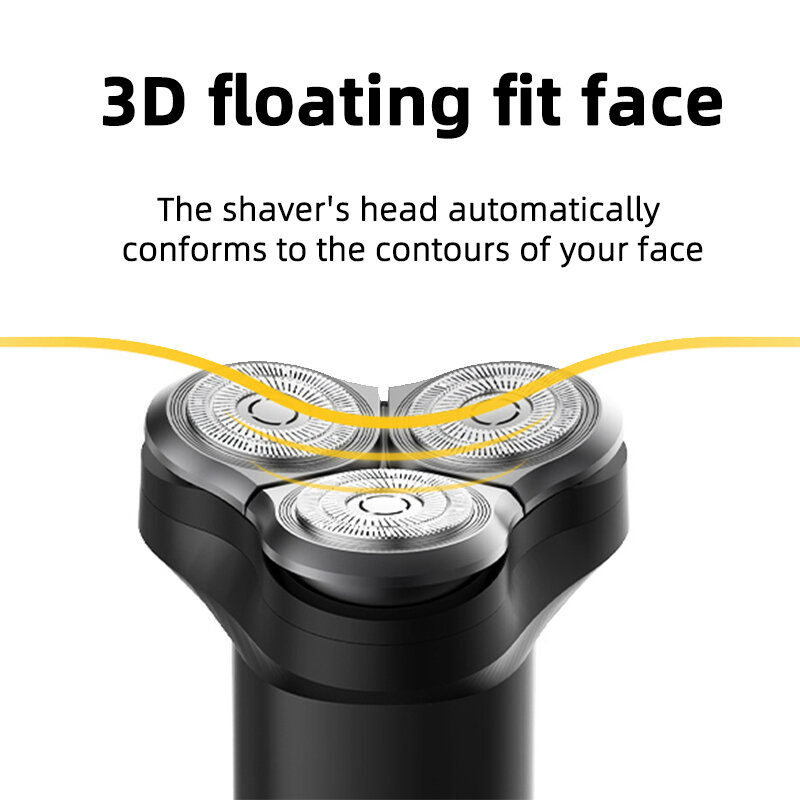 XIAOMI MIJIA-Rasoir électrique S300 3D pour homme, machine à barbe à triple lame, étanche IPX7