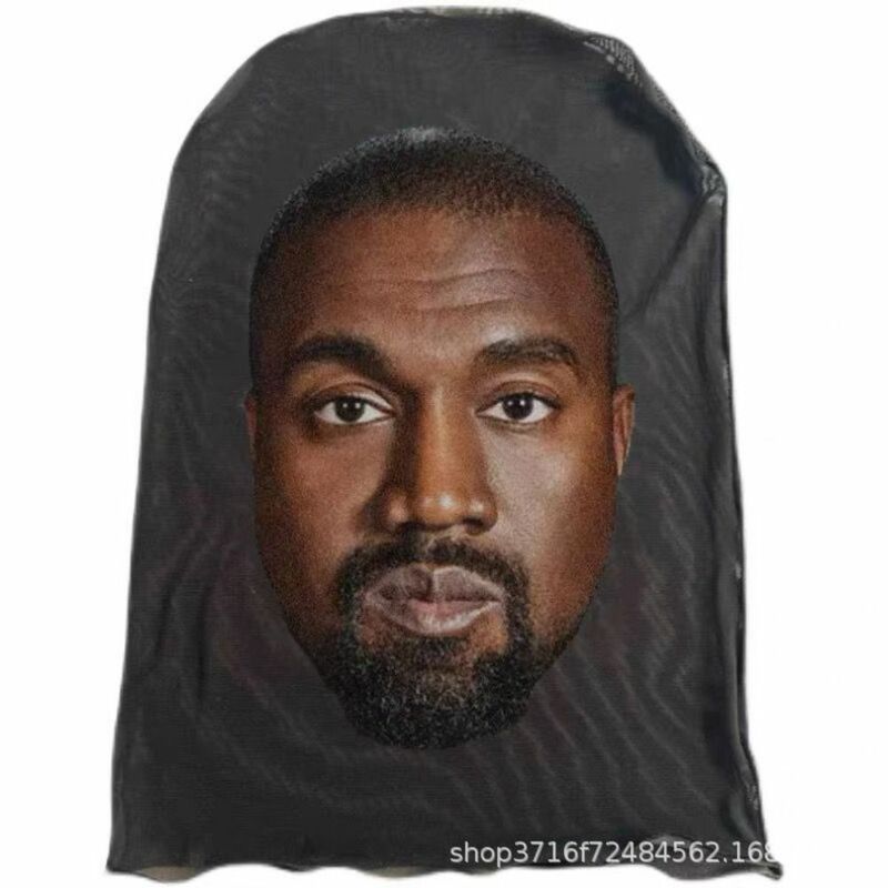 3D gedruckt nahtlose Kanye Gesichts maske Promi Gesicht alle Gesichts maske lustige Kopf bedeckung Reit schal Cosplay Kopf bedeckung Hip Hop Kapuze