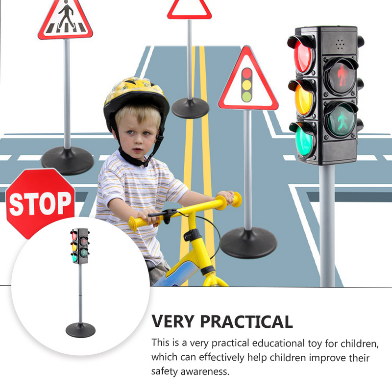 Luz de tráfico simulada de seguridad vial para niños, señal de plástico, juguete educativo único